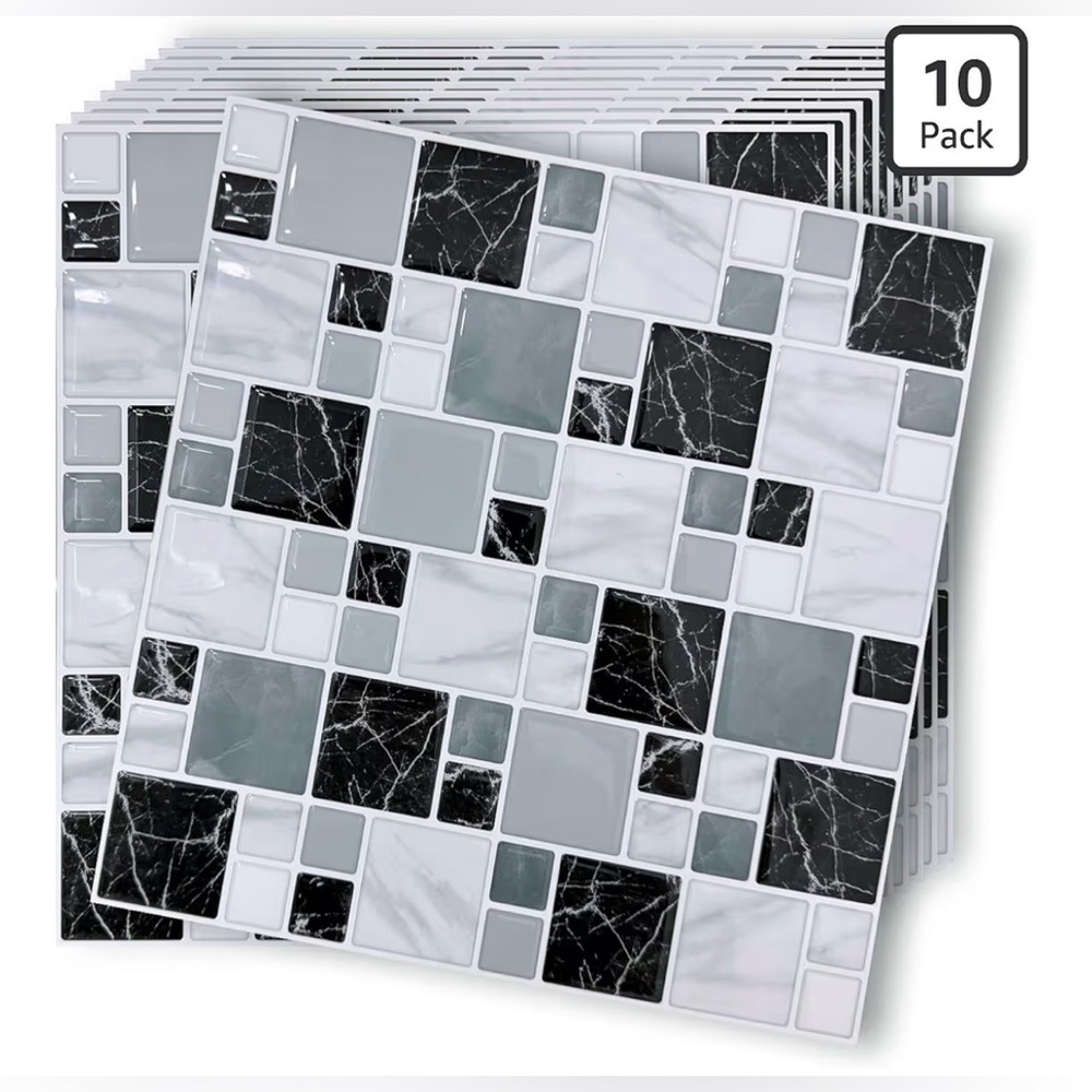 10-Piece Peel and Stick Backsplash Tile